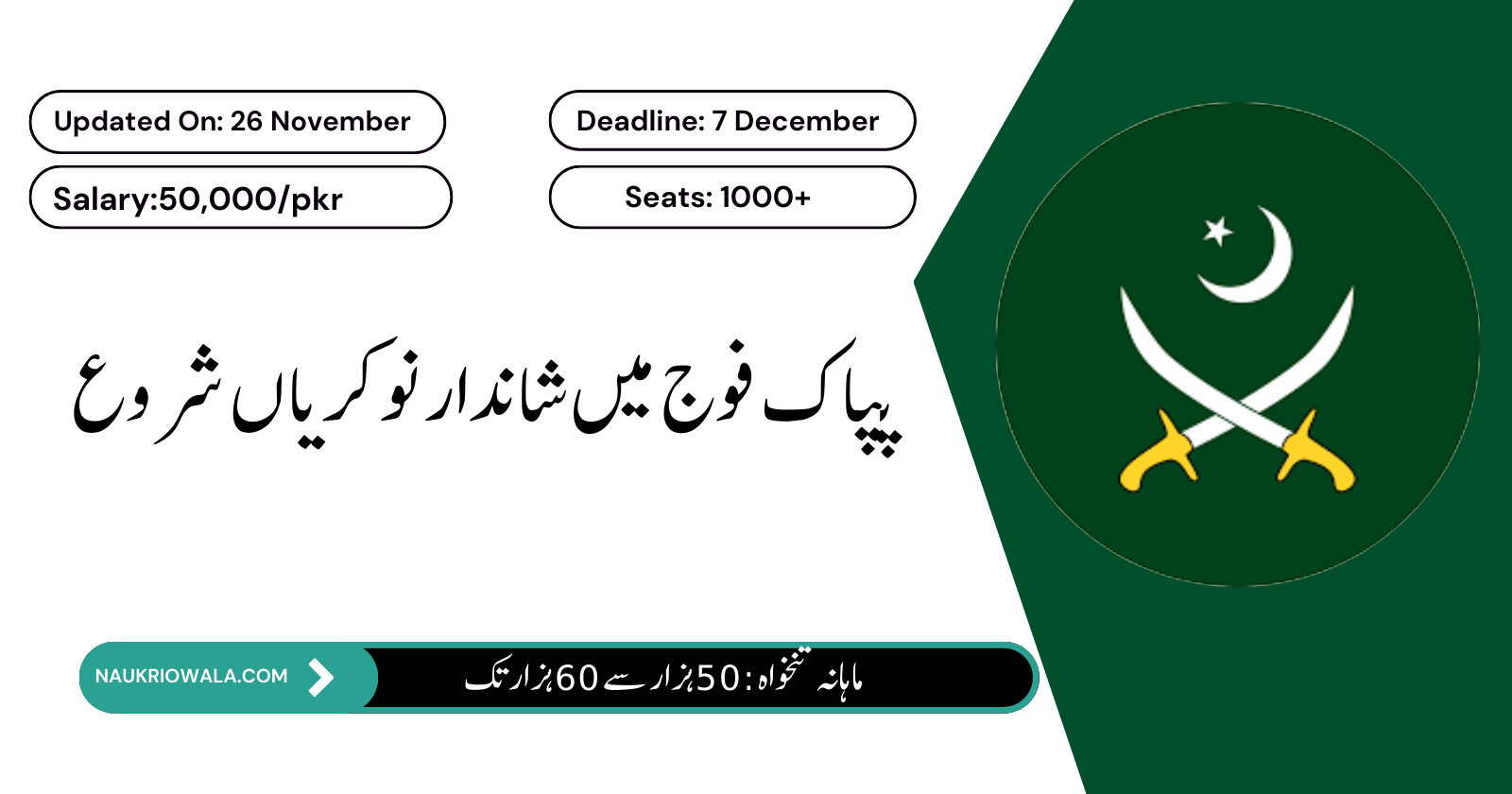 Pakistan Army Mujahid Force Jobs